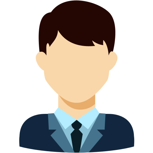 ダークスーツを着た若いビジネスマンのイラスト